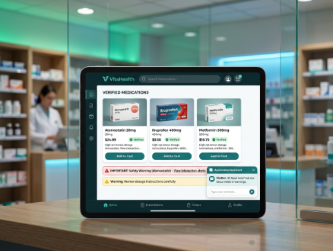 RxGenius E-Pharmacy Digital Platform Interface