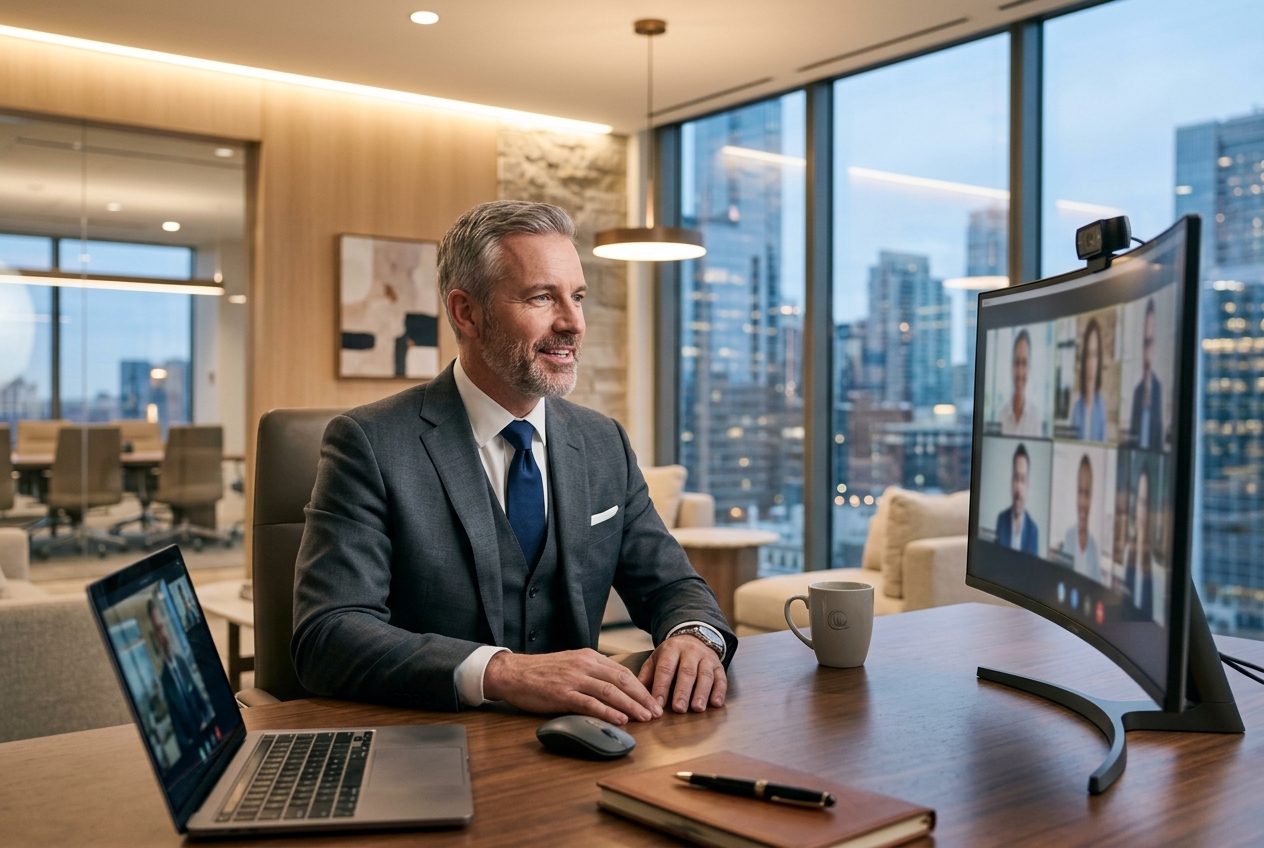 Pharmaceutical executive booking a demo of RxGenius.ai